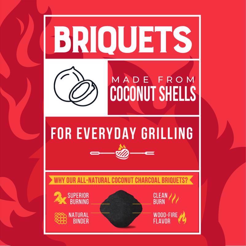 FOGO Coconut Shell Briquets All Natural Charcoal Briquettes 15.4 lb