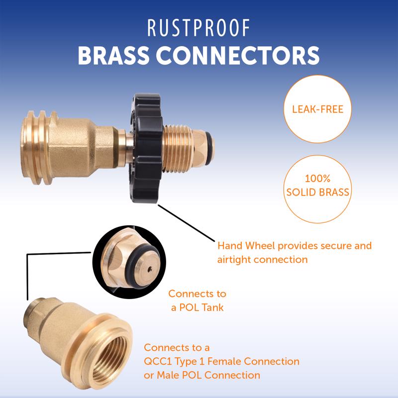 Flame King Brass Propane Adapter