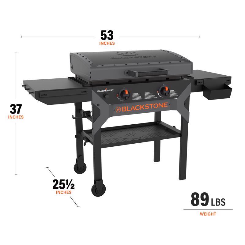Blackstone 2 Burner Natural Gas/Propane Outdoor Griddle with Hood Black/Silver