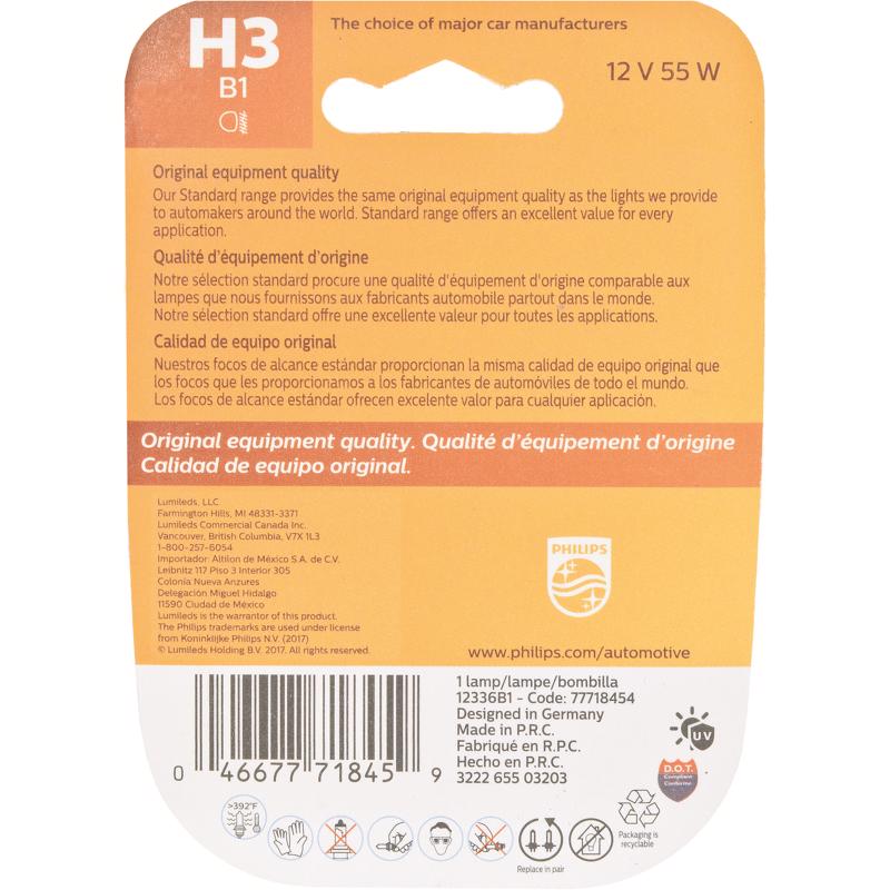 Philips Standard Halogen Fog/Forward Automotive Bulb H3B1