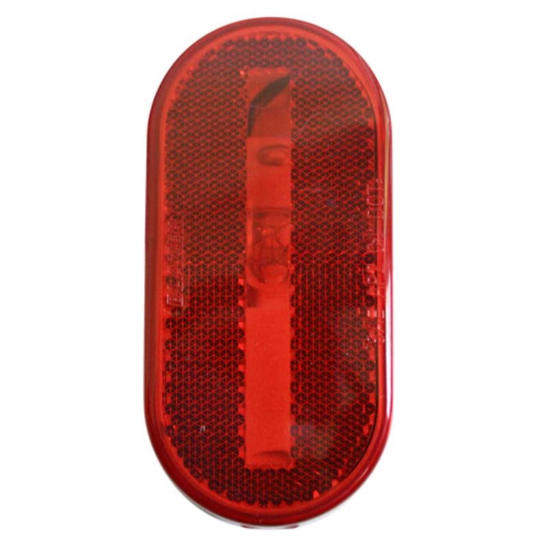 LIGHT OVAL RED 12V 2.06"