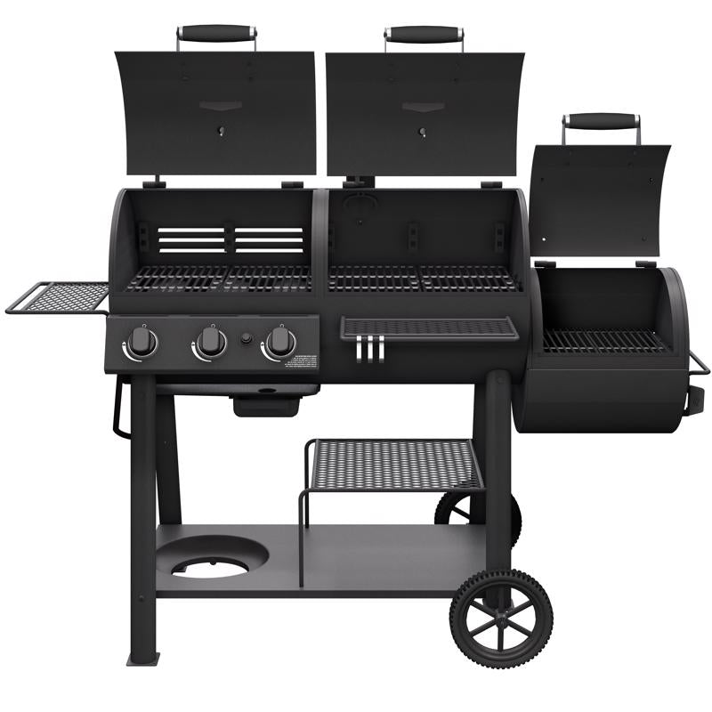 Oklahoma Joe's Canyon 3 Burner Charcoal/Liquid Propane Grill and Smoker Black