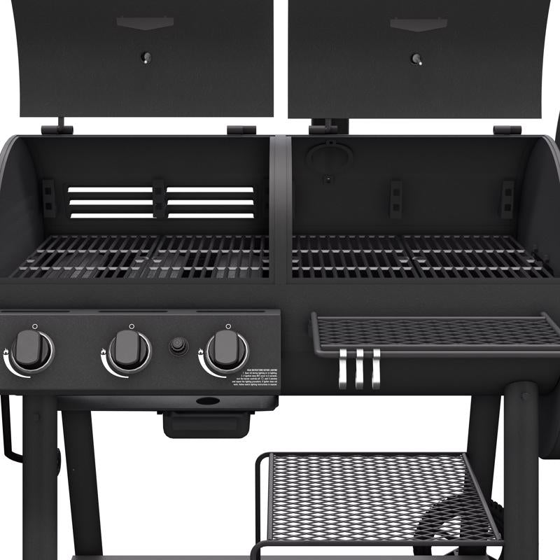 Oklahoma Joe's Canyon 3 Burner Charcoal/Liquid Propane Grill and Smoker Black