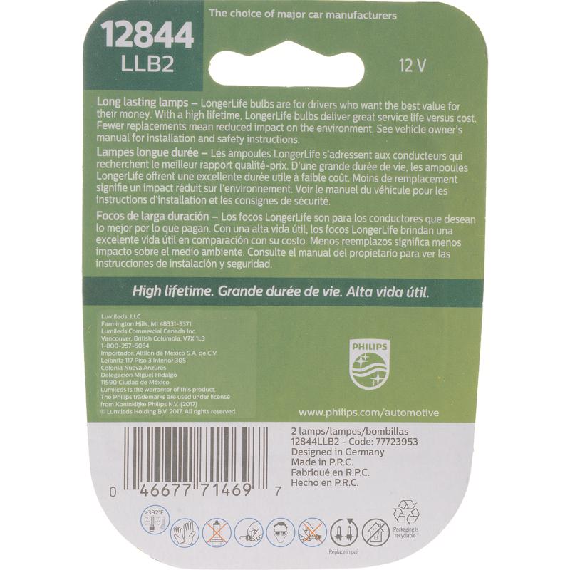 Philips LongerLife Incandescent Courtesy/Glove/License/Trunk Miniature Automotive Bulb 12844LLB2