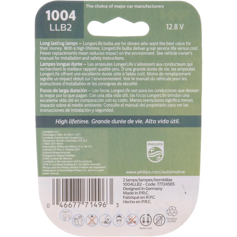 Philips LongerLife Incandescent Indicator Miniature Automotive Bulb 1004LLB2