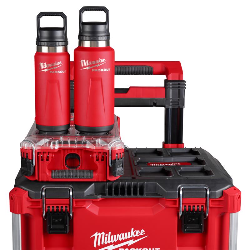 Milwaukee Packout 24 oz Red BPA Free Bottle with Chug Cap