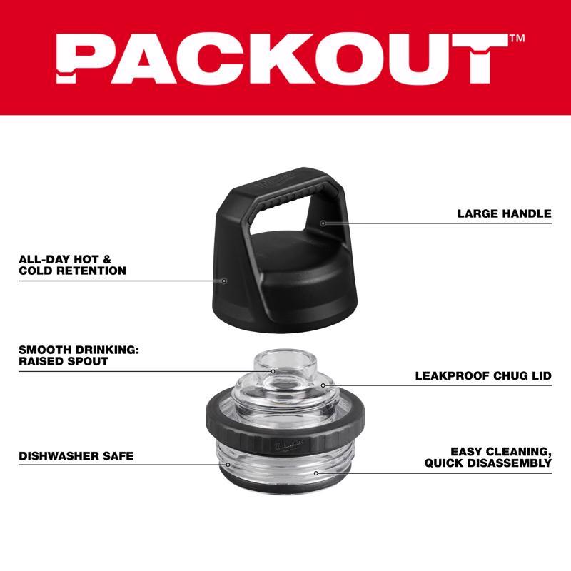 Milwaukee Packout 1 each Black Bottle Chug Cap