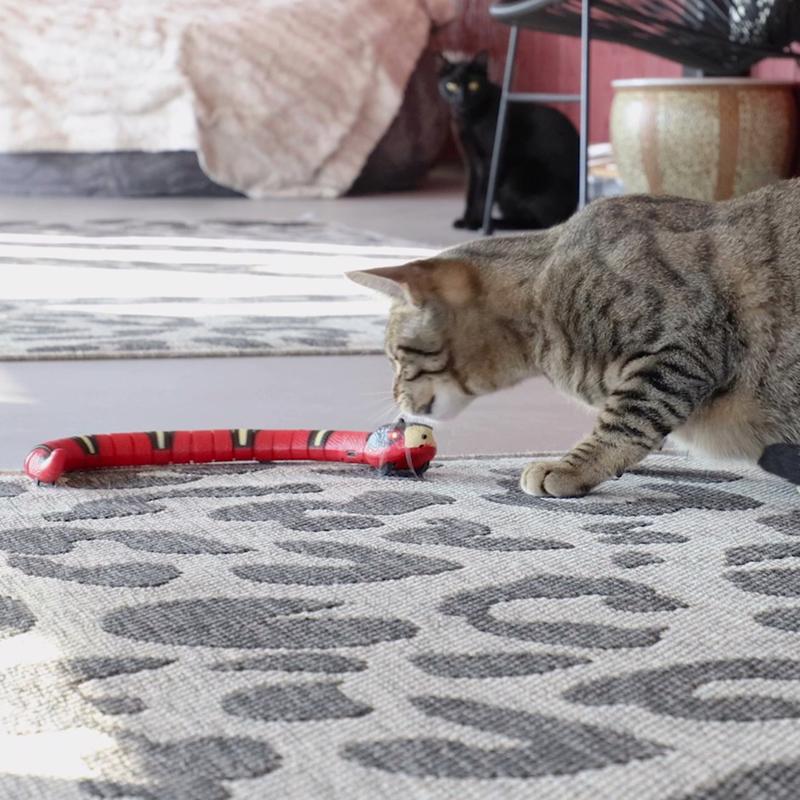 Spot Multicolored Rubber/Plastic Wigglin' Snake Cat Toy 15 1 pk