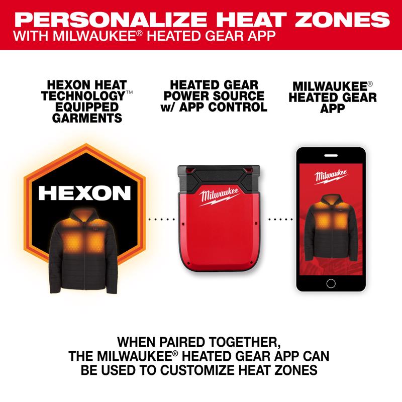 Milwaukee One Size Fits All Unisex Heated Vest with Charger/Power Source Only Black/Red