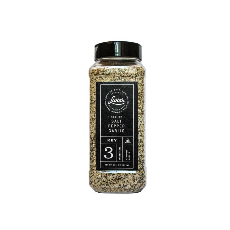 Livia's Kosher Salt, Pepper, and Garlic Seasoning Salt 28.4 oz