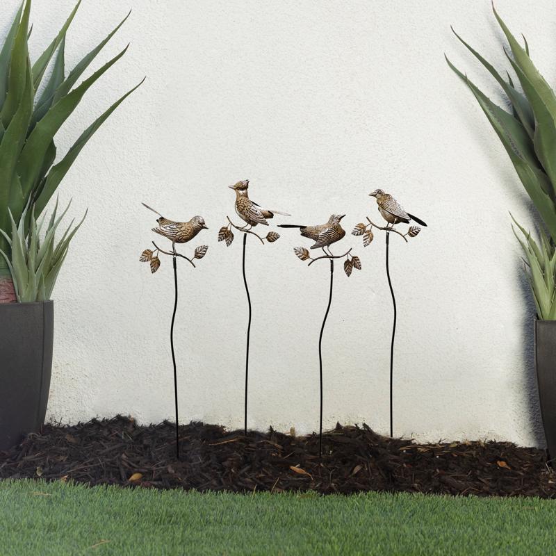 Alpine Bronze Metal 32 in. H Bird Outdoor Garden Stake
