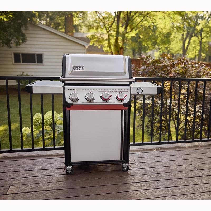 Weber Spirit SP-425 4 Burner Liquid Propane Digital Thermometer Grill Stainless Steel