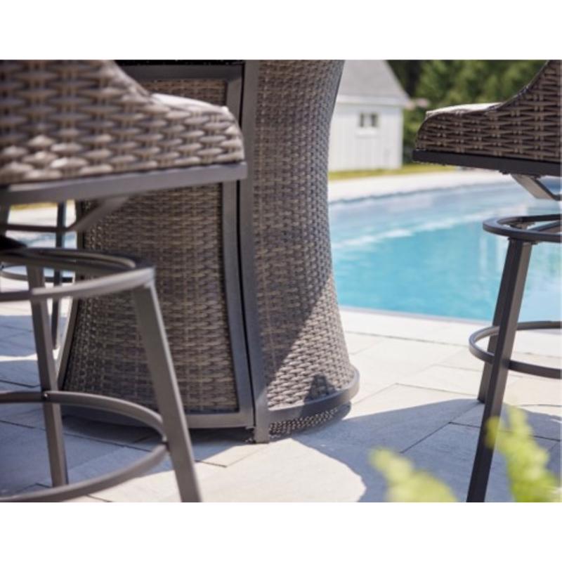 Living Accents Sterling 5 pc Black Steel High Dining Fire Pit Set