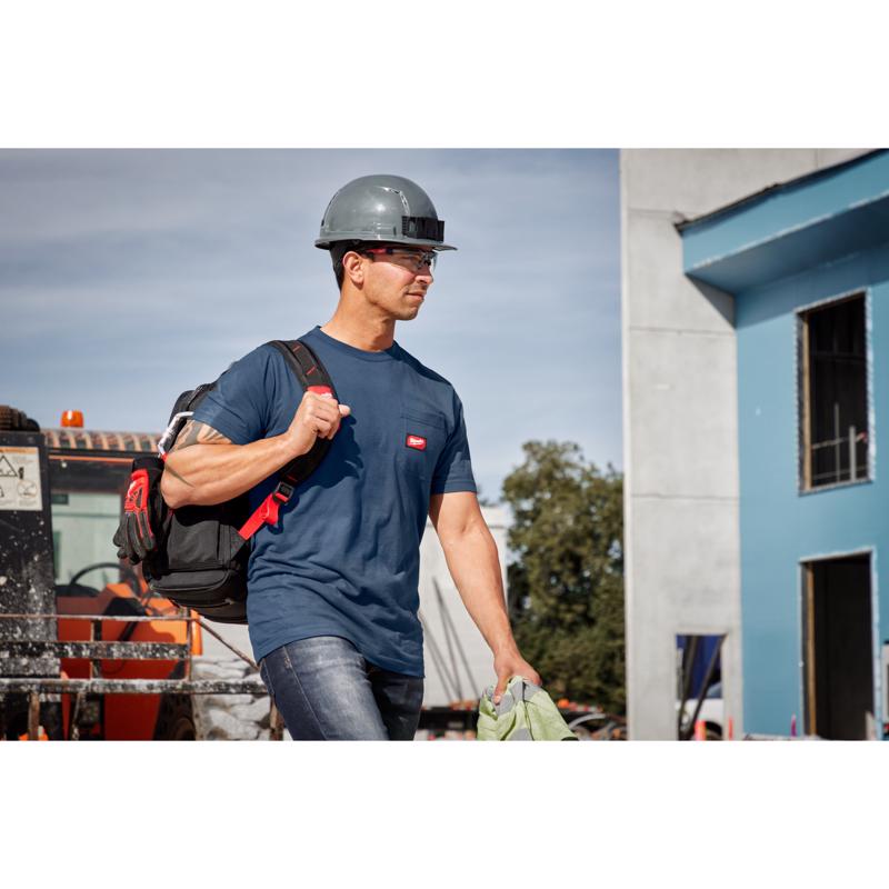 Milwaukee Gridiron M Short Sleeve Men's Round Neck Blue Tee Shirt