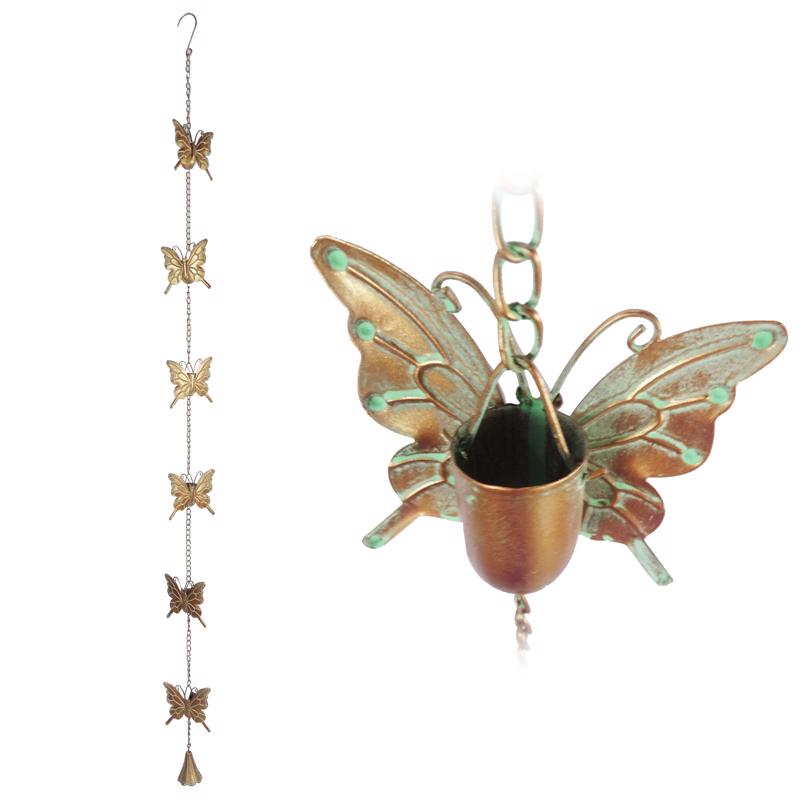 Alpine Assorted Metal 81 in. H Dragonfly and Butterfly Outdoor Decoration