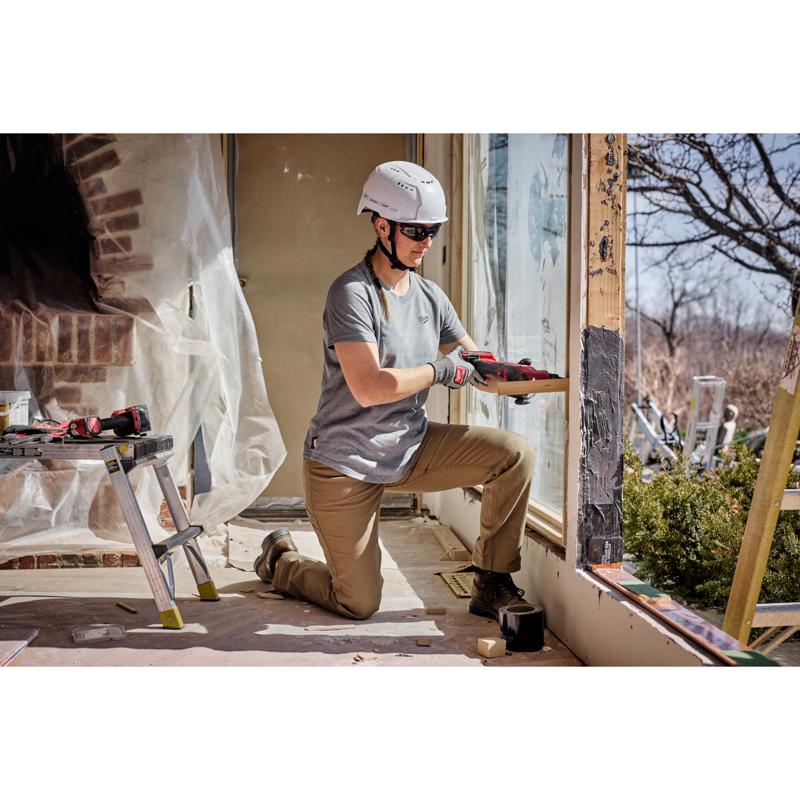 Milwaukee Freeflex L Short Sleeve Women's Round Neck Gray Tee Shirt