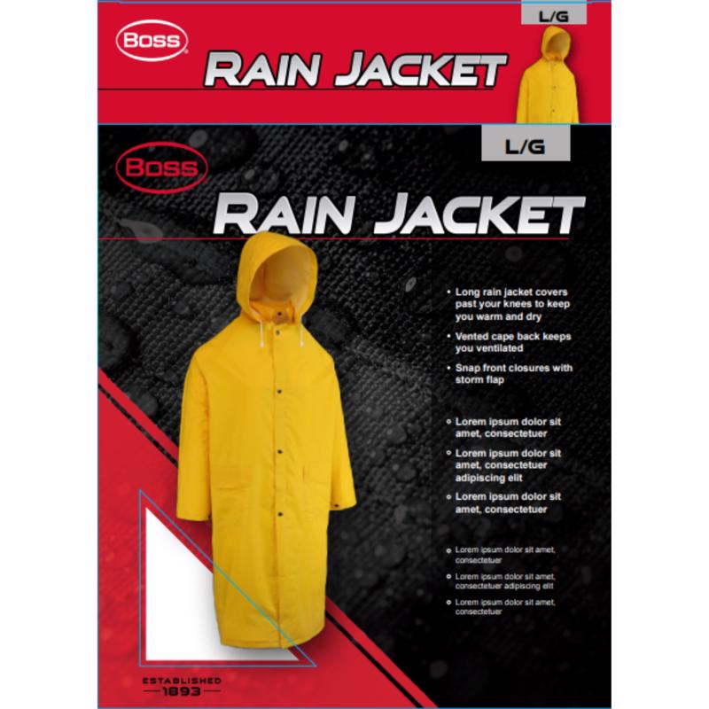 Boss Yellow PVC/Polyester Rain Jacket L