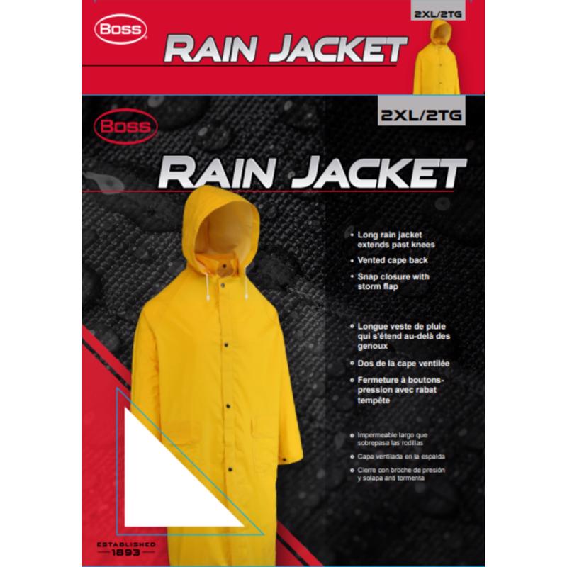 Boss Yellow PVC/Polyester Rain Jacket XXL