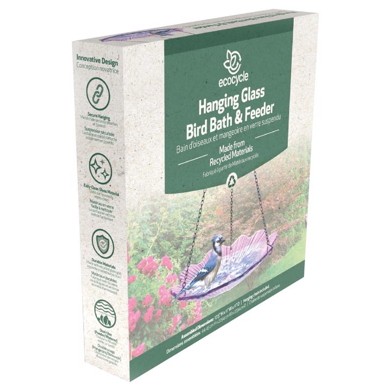Natures Way Ecocycle 0.63 qt Glass/Metal Hanging Bird Feeder