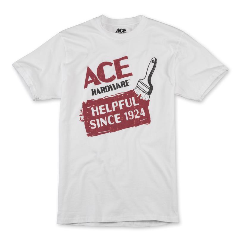 Ace Vintage Threads XL Short Sleeve Unisex Crew Neck White Top