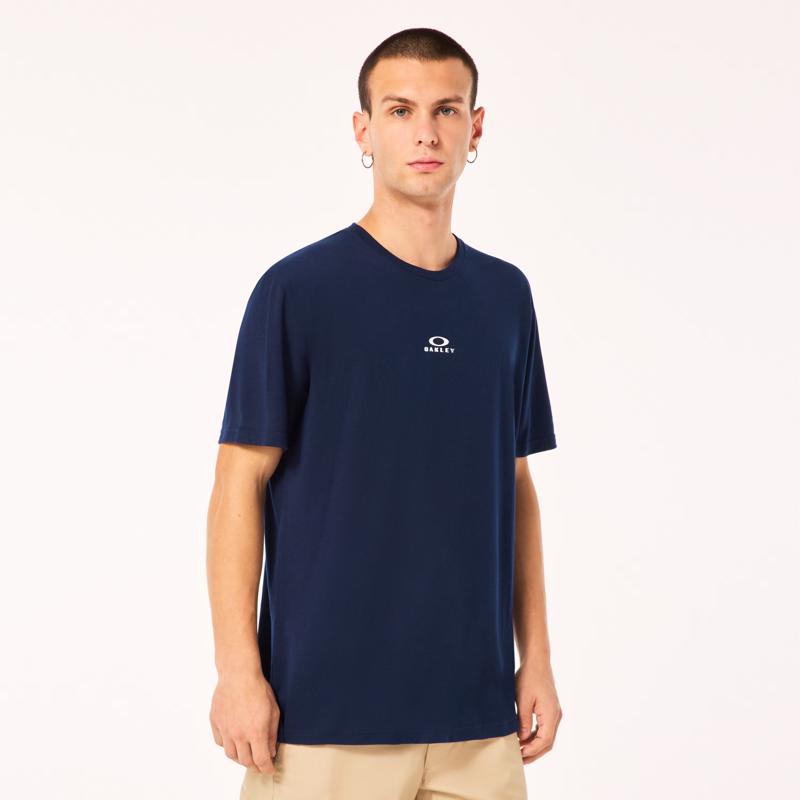 Oakley Bark New M Short Sleeve Men's Crew Neck Navy Tee Shirt