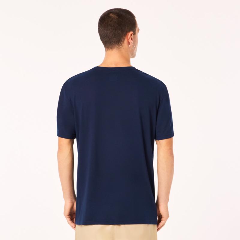 Oakley Bark New L Short Sleeve Men's Crew Neck Navy Tee Shirt