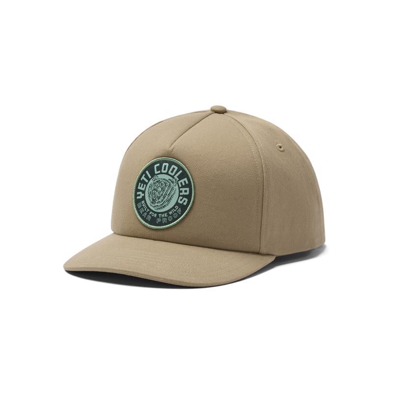 Yeti Bear Snapback Hat Taupe One Size Fits Most