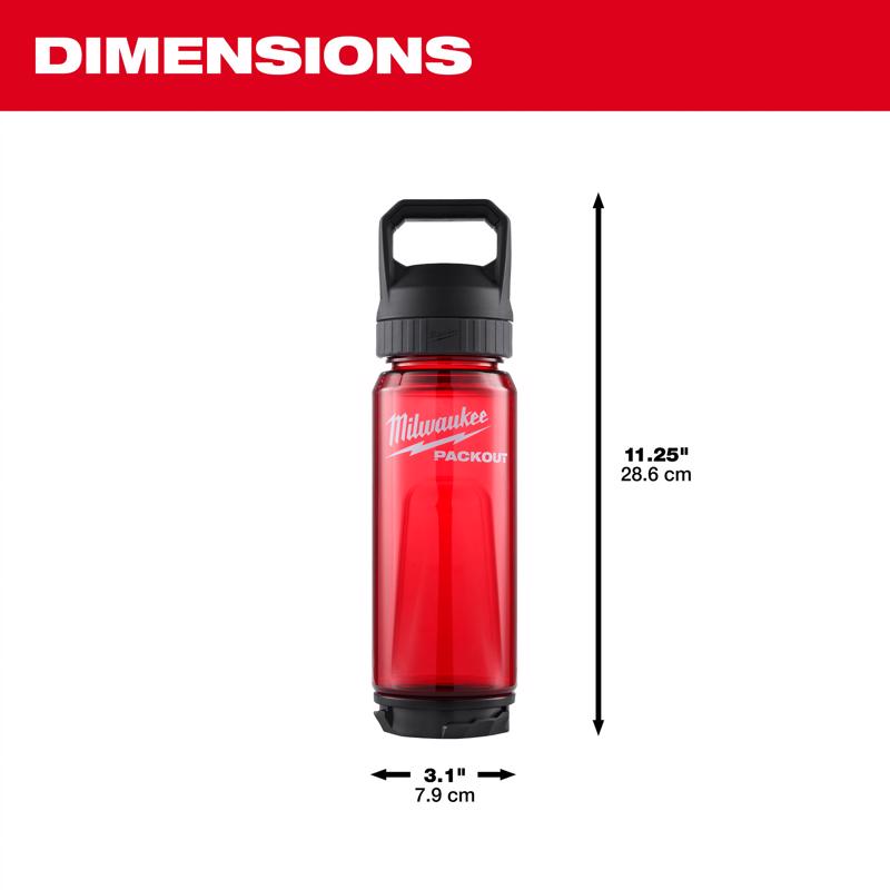 Milwaukee Packout 25 oz Red BPA Free Bottle with Chug Cap