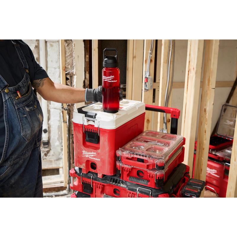 Milwaukee Packout 34 oz Red BPA Free Bottle with Chug Cap