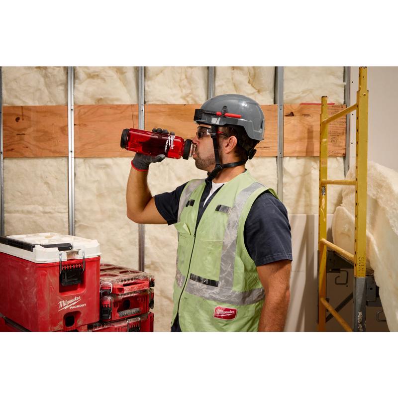 Milwaukee Packout 34 oz Red BPA Free Bottle with Chug Cap