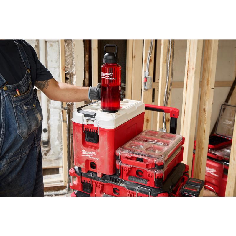 Milwaukee Packout 48 oz Red BPA Free Bottle with Chug Cap