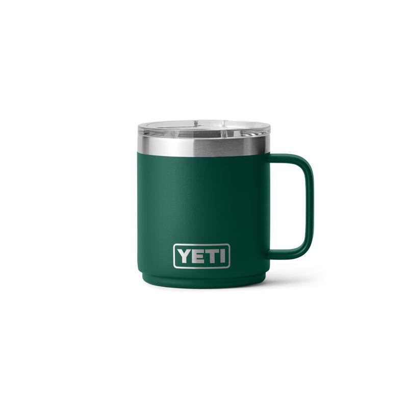 YETI Rambler 10 oz Black Forest Green BPA Free Ceramic Lined Stackable Mug with MagSlider Lid