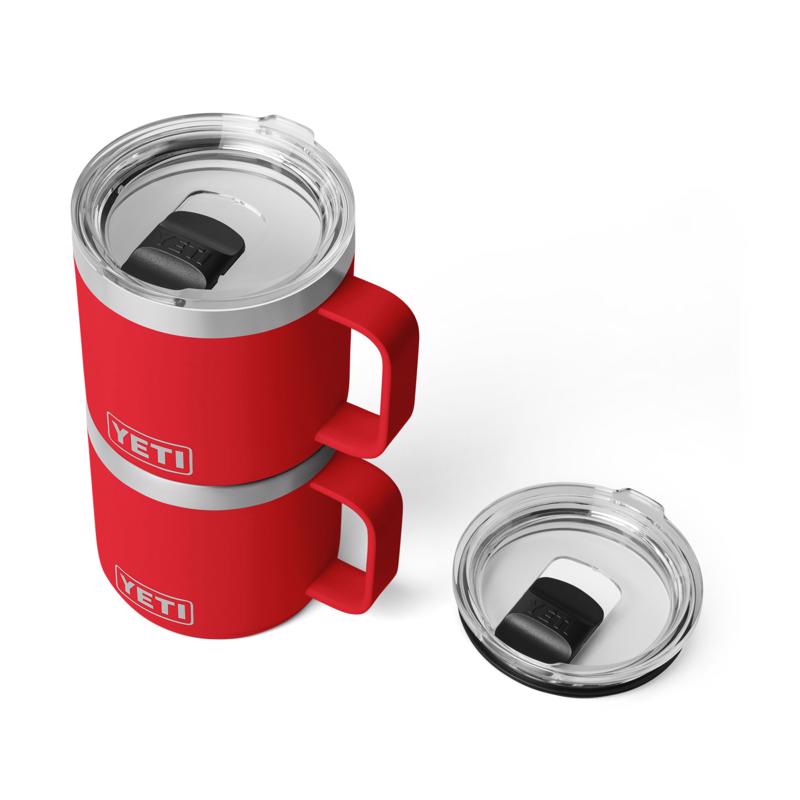 YETI Rambler 14 oz Rescue Red BPA Free Ceramic Lined Stackable Mug with MagSlider Lid