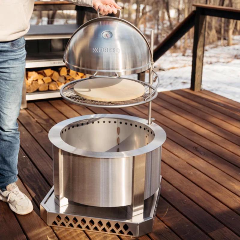 Breeo Cordierite Stone/Stainless Steel Grill Dome 20 in. W 1 pk