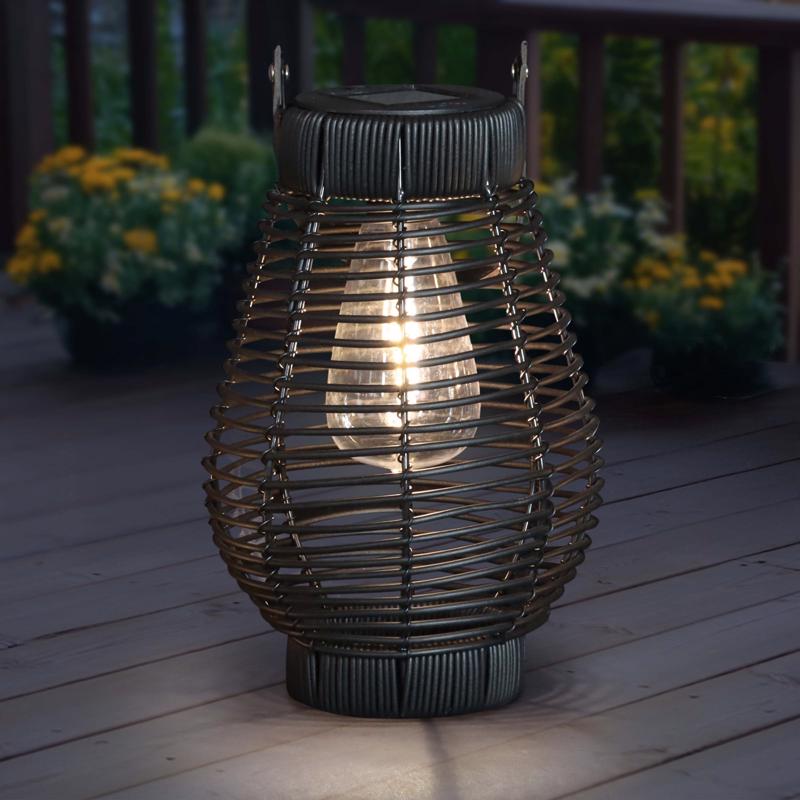 Exhart Black Plastic 14 in. H Lantern