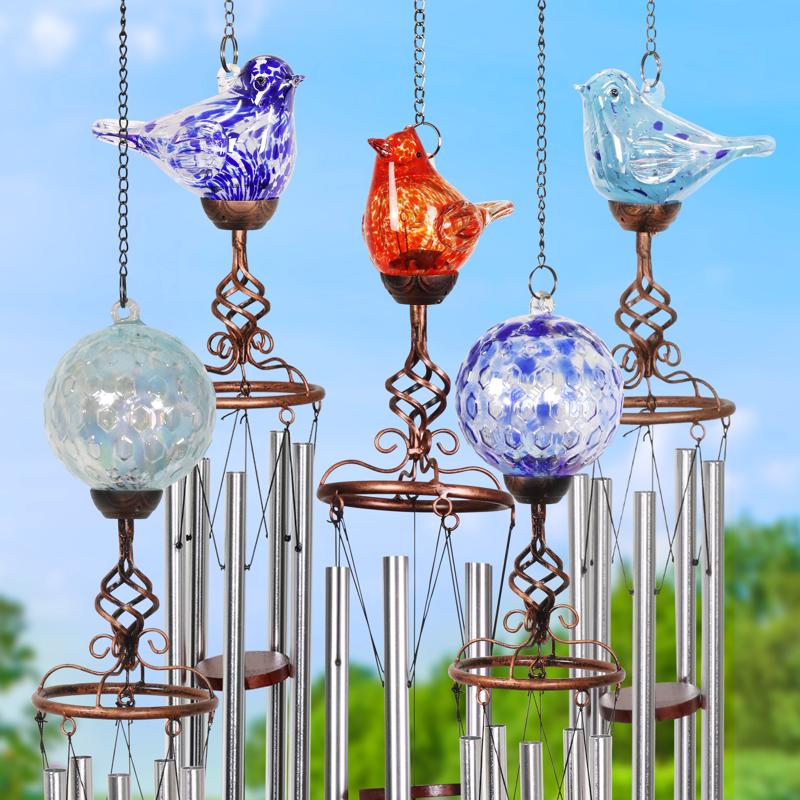 Exhart Assorted Glass/Metal 46 in. H Wind Chime