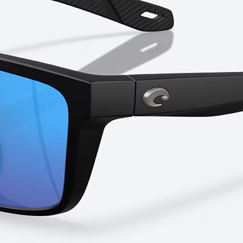 Costa Broadbill II Men's Matte Black Frame Blue Mirror Lens Polarized Sunglasses