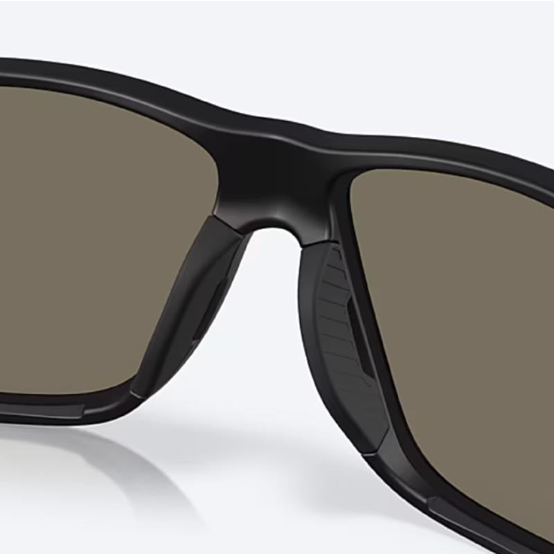 Costa Broadbill II Men's Matte Black Frame Blue Mirror Lens Polarized Sunglasses