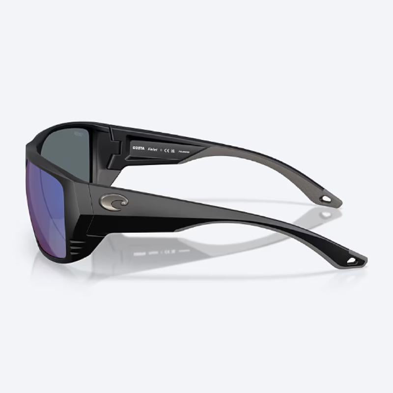 Costa Finlet Men's Matte Black Frame Blue Mirror Lens Polarized Sunglasses