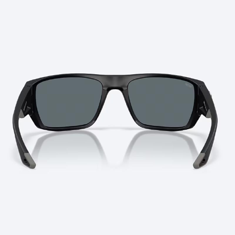 Costa Finlet Men's Matte Black Frame Blue Mirror Lens Polarized Sunglasses
