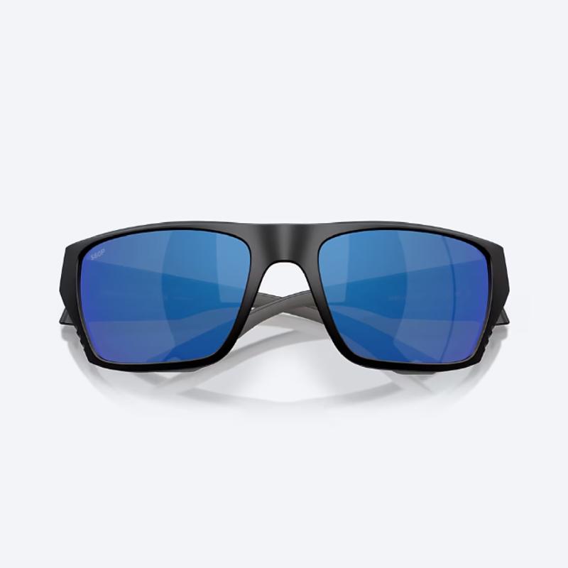 Costa Finlet Men's Matte Black Frame Blue Mirror Lens Polarized Sunglasses