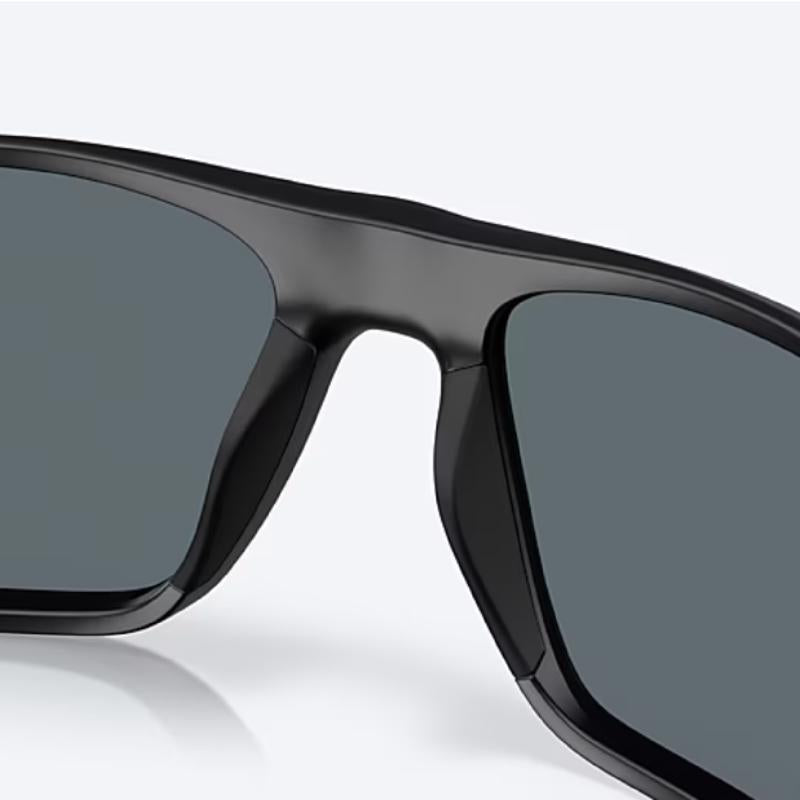 Costa Finlet Men's Matte Black Frame Blue Mirror Lens Polarized Sunglasses