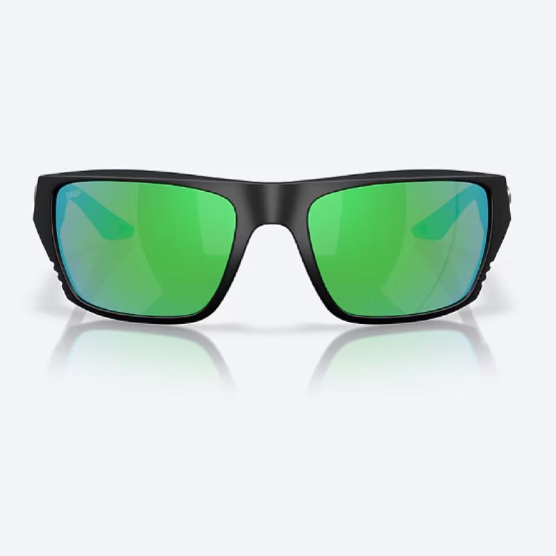 Costa Finlet Men's Matte Black Frame Green Mirror Lens Polarized Sunglasses