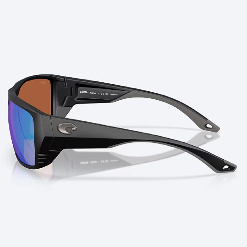 Costa Finlet Men's Matte Black Frame Green Mirror Lens Polarized Sunglasses