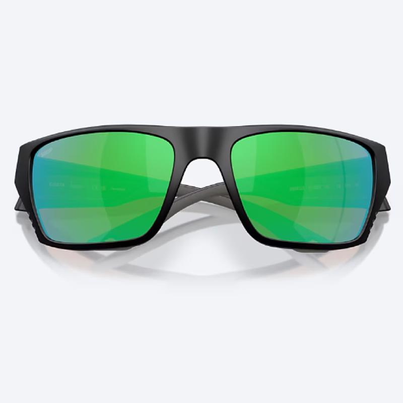 Costa Finlet Men's Matte Black Frame Green Mirror Lens Polarized Sunglasses
