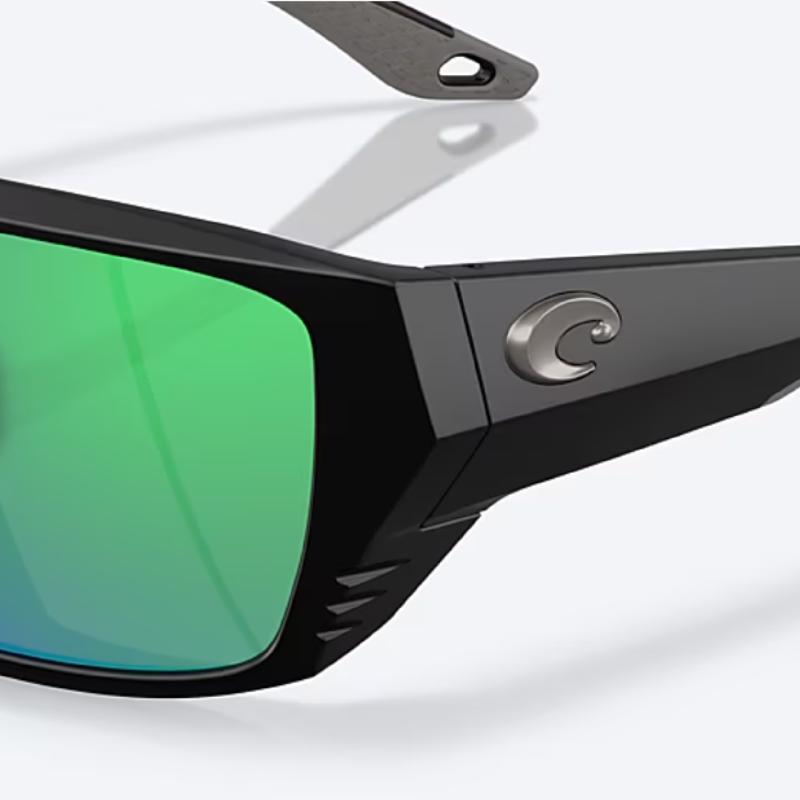 Costa Finlet Men's Matte Black Frame Green Mirror Lens Polarized Sunglasses