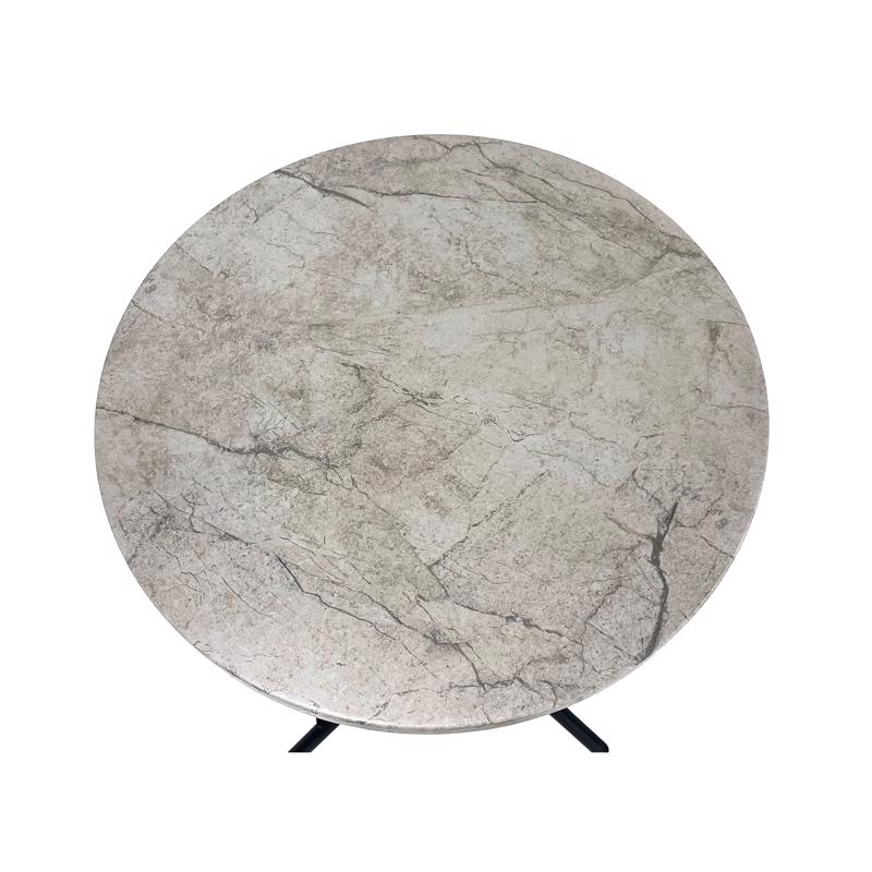 Living Accents Stone Finish Cream Round Metal Folding Side Table