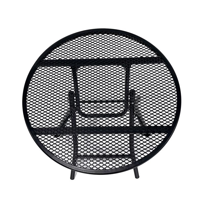 Living Accents Black Round Steel Side Table