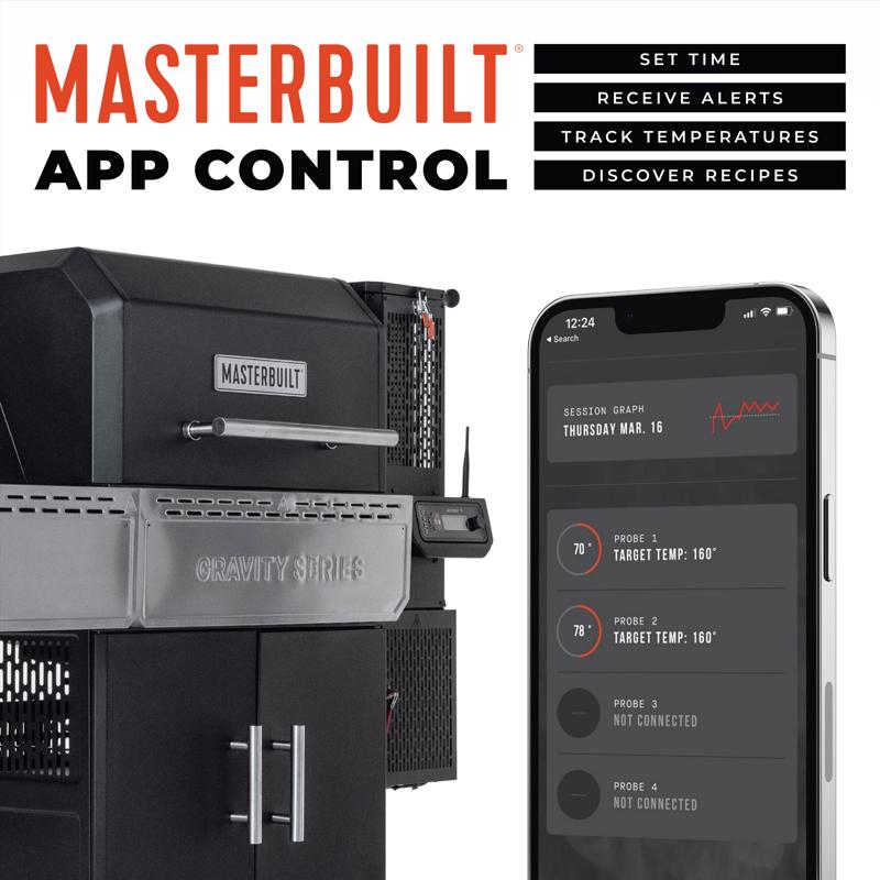 Masterbuilt 1150 in. Gravity Series Charcoal/Wood Grill and Smoker Black