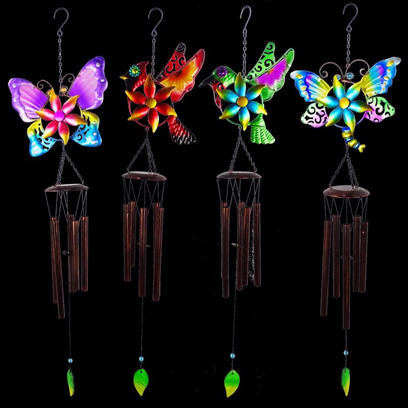 Alpine Multi-color Glass 38 in. Wind Chime